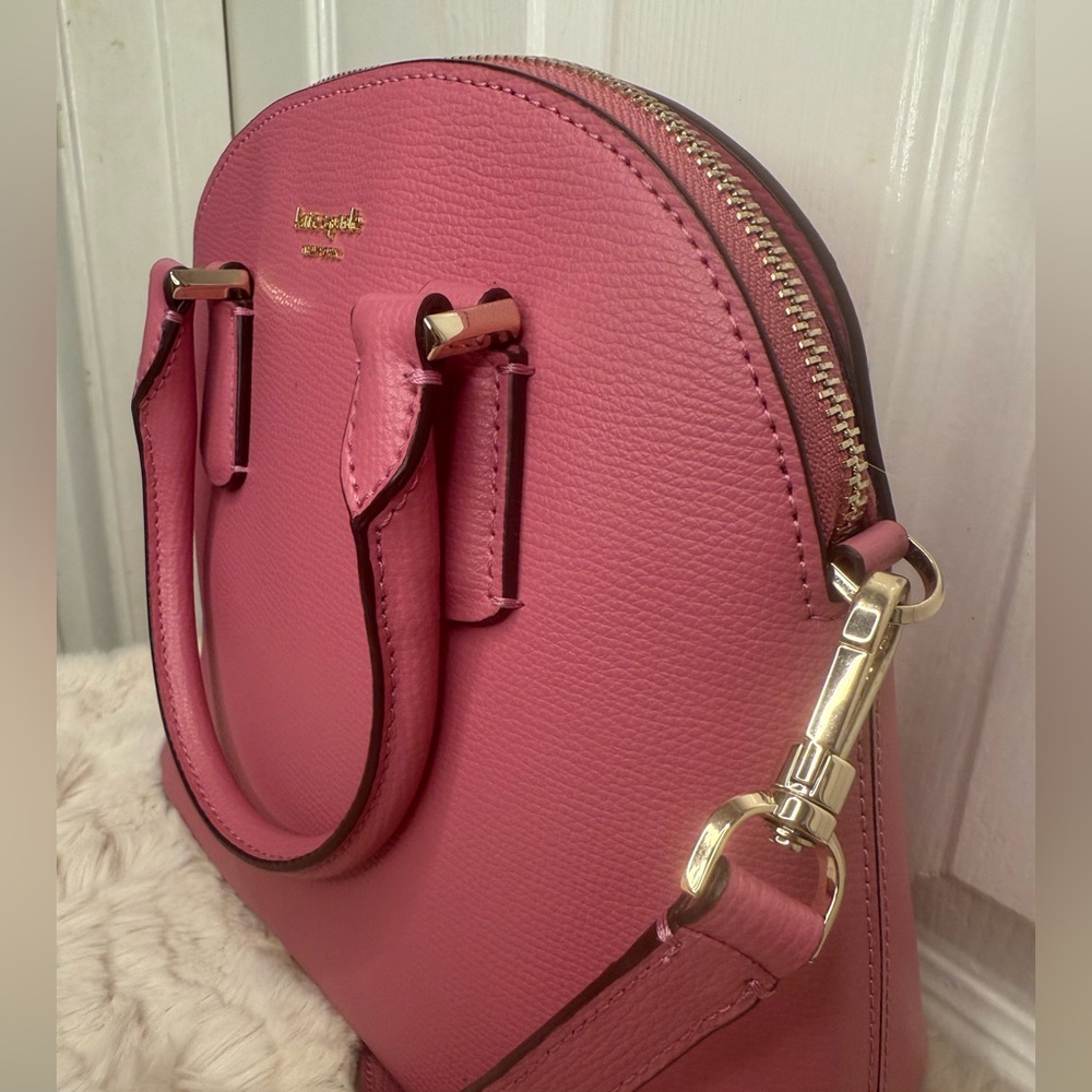 KATE SPADE NEW YORK LEATHER DOME HAND BAG PINK - Picture 3 of 15